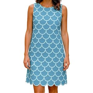 Island Company Blue Sleeveless A-line Mini Dress